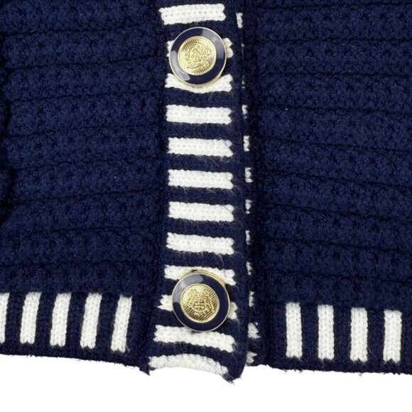 NWT JOIE Women's Sleeveless Navy White Striped Sweater Vest Size Medium - Picture 4 of 5